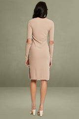 Brown Midi Dress Long Sleeve