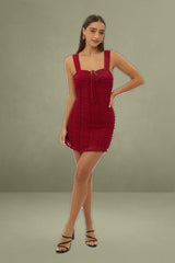 Red Bodycon Dress Lace Mini