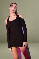 Black Halter Bodycon Dress