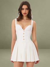 Tala White Sleeveless Pleated Preppy Mini Dress