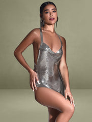 Serenity Silver Copper Mesh Dress