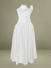 White Lace Drop Waist Corset Sundress