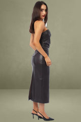 Brown Midi Bodycon Dress