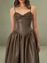 Cocoa Vegan Leather Drop Waist Maxi Dress