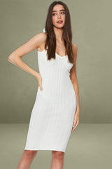 White Midi Dress Knit