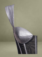 Silver Metallic Corset Maxi Dress