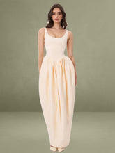 Udana Butter Yellow Drop Waist Tulip Gown