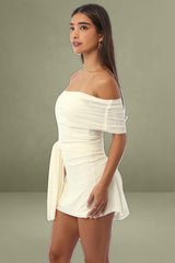 White Bodycon Dress Off Shoulder Mini