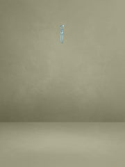 Pale Blue Satin Crystal Embellished High Slit Gown