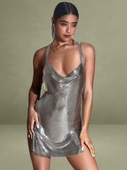 Serenity Silver Copper Mesh Dress