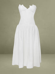 White Lace Drop Waist Corset Sundress