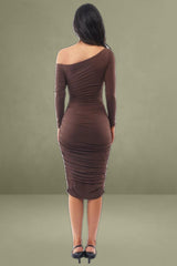 Brown Bodycon Dress Long Sleeve
