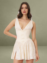 Zahara Off White Jacquard Drop Waist Mini Dress