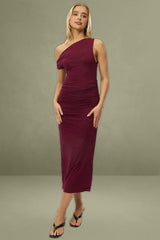 Red Bodycon Dress Twist Off Shoulder