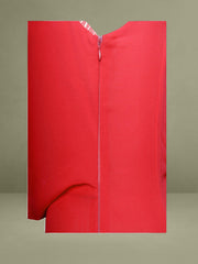 Ulanda Red Chiffon Lace Backless Maxi Train Dress