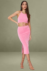 Pink Midi Dress Bodycon
