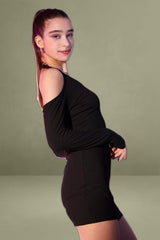 Black Halter Bodycon Dress