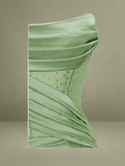 Holly Basil Crystallized Corset High Slit Satin Gown