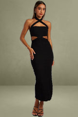 Black Bodycon Dress Sleeveless Textured