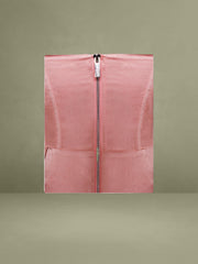 Vanity Blush Pink Satin High Slit Draping Corset Gown With Crystals