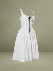 Madison Cotton Eyelet Square Neck Midi Dress