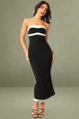 Black Bodycon Dress Colorblock