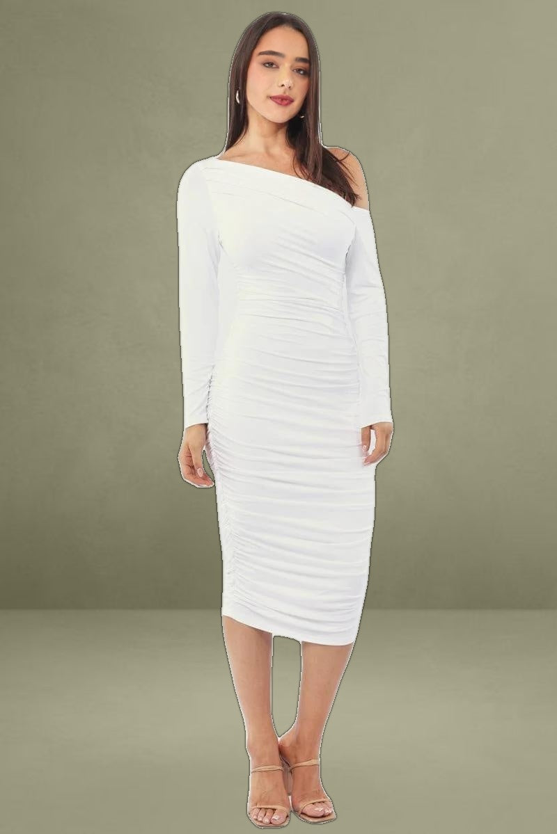 White Bodycon Dress Long Sleeve