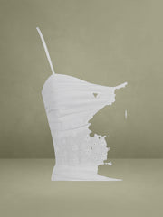 Maelis White Eyelet Drop Waist Cotton Midi Dress