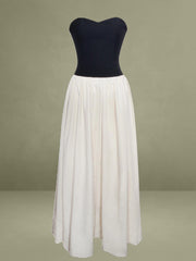 Sana Sweetheart Lace-up Back Drop Waist Maxi Dress