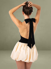 Yaira Backless Drop Waist Mini Bubble Dress