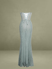 Janelle Green Sweetheart Mermaid Lace Maxi Dress