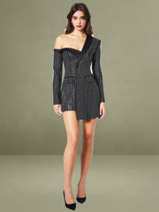 Winifred Rhinestone Crystal Blazer Dress