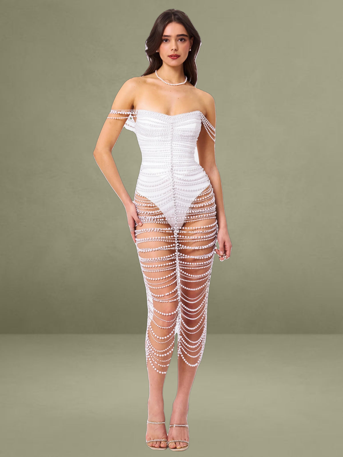 The Birth of Venus Pearl Handmade Crochet Gown