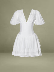 Caitlyn Bubble Sleeve Layered Mini Corset Dress