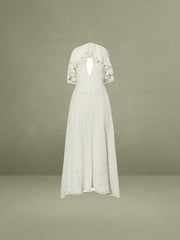 Idra Lace Trim Sleeveless Crochet Midi Trailing Dress