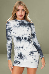 Multi Low Back Tie Dye Bodycon Mini Dress
