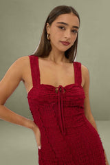 Red Bodycon Dress Lace Mini