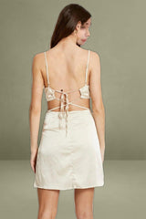 Beige Cut Out Bodycon Dress