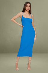Blue Knit Dress Bodycon