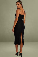 Black Textured Bodycon Dress