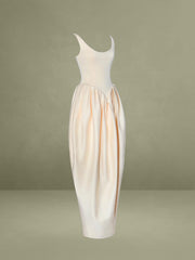 Udana Butter Yellow Drop Waist Tulip Gown