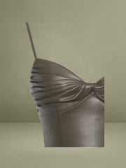 Cocoa Vegan Leather Drop Waist Maxi Dress