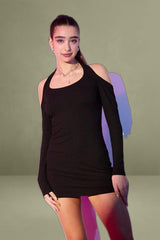 Black Halter Bodycon Dress