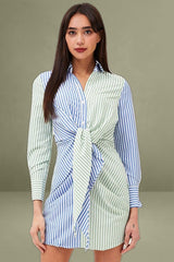 Stripe Shirt Dress Long Sleeve Mini