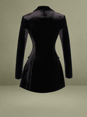 Calista Black Velvet Blazer Mini Dress