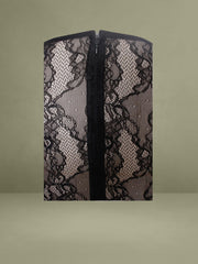 Reese Black Lace Sleeve White Satin Midi Dress