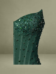 Fatima Green Crystal Sleeveless Corset Mermaid Maxi Dress