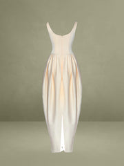 Udana Butter Yellow Drop Waist Tulip Gown