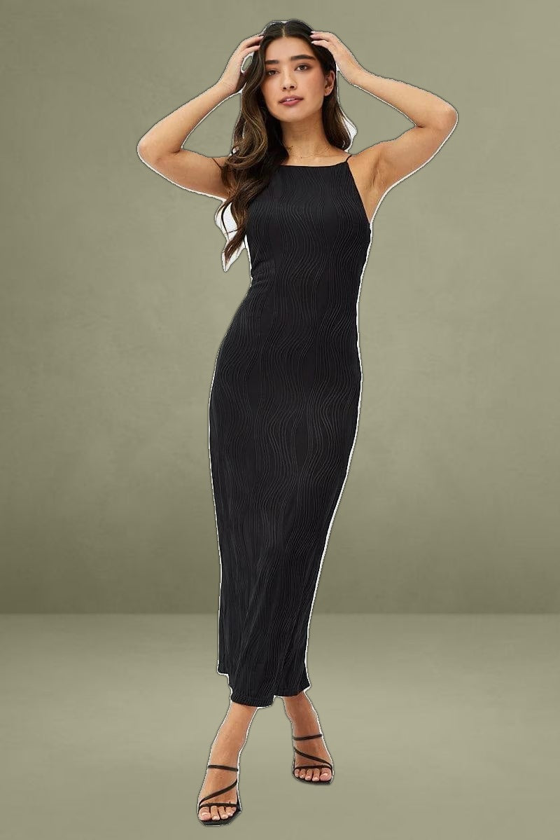 Black Maxi Dress Sleeveless Bodycon