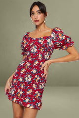 Print Mini Dress Short Sleeve